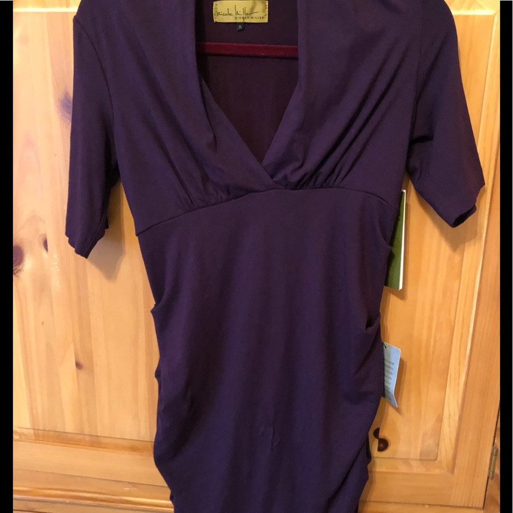 Nicole Miller Ruched Bodycon dress PL (10-12) nwt